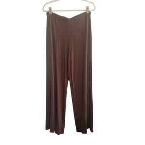 J. Jill Womens Medium Brown Wide Leg Stretch Pants Pull On Elastic Waist #6319